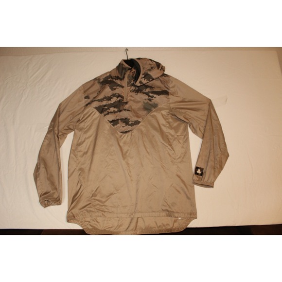 adidas Other - adidas digital camo tan tech‎ windbreaker hooded jacket men's large droptail 1/4